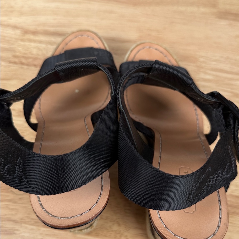 Coach Black Espadrille wedged Sandals - Picture 15 of 16